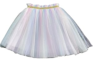 WYONGTAO Kinder Mädchen Tüllrock Pailletten Tütü Rock Glitzer Bunt Ballettrock Prinzessin Minirock Tanzkleid Karneval Partykleid Tanz Rock Tulle Tutu Baby Kinder Rock 1-12 Jahre