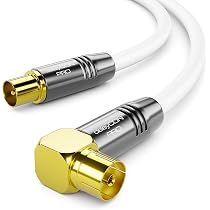 IBRA Cavo antenna HDTV da 0,5 m, cavo antenna TV con connettori ad angolo retto