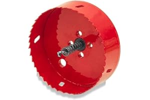 Elbe Inno Scie Cloche en Acier Rapide HSS 6542 Ø 105mm, scie trèpan pour des Coupes dans Le Bois,Le placoplâtre, Le contreplaqué, l'aluminium,la tôle de Fer,Convient pour Tous Les trèpans avec mandrin 1/4