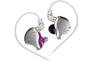 Yinyoo KZ ZS10 Pro Casque Audio Filaire IEM HiFi avec Pilote Hybride 4BA 1DD Armature équilibrée Pilotes dynamiques Câble Audio 3,5 mm (Violet sans Micro)