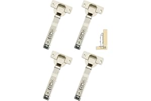 GEFONG 95 Grado Totalmente Solapado Bisagras con Amortiguadores 35mm para Puerta de Armario Cocina Bisagra Silenciosa de Cierre Suave pare Puertas de Muebles 4 Piezas