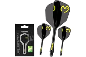 WINMAU Darts - Fusion Système intégré de vol et d'arbre - No.6 Forme et Design - Disponible en Court, intermédiaire et Moyen - Disponible dans Une variété de Couleurs