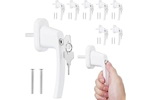 kwmobile 8x Poignee porte bloque fenetre - 8x Poignée avec verrou longueur tige 35 mm avec serrure aluminium et clé - Bloc fenetre securite enfant avec clé pour déverrouiller