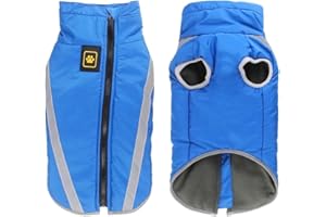 Idepet Abrigo Impermeable para Perros Chaqueta cálida de Invierno,Ropa para Mascotas a Prueba Viento Chaqueta para Perros Traje para Perros pequeños medianos Grandes con Orificio para el arnés XL-6XL