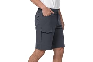 Moosehill Krótkie spodenki męskie, spodnie do wędrówek, cargo, odporne na działanie wody, z 6 kieszeniami, lekkie, oddychające, do jazdy na rowerze, spodnie rowerowe, krótkie bermudy, treking, spodnie