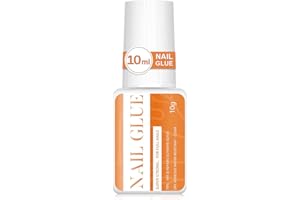 NIMISYRA 1 * 10g False Nail Glue Extra Strong,Nail Glue Comes with Brushes,Easy to Apply to Nails, not Easy to Waste or Make a Mess