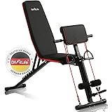 DH FitLife Panca Pesi pieghevole regolabile, panca inclinabile e panca piana, allenamento lombare e addominali, Panca da alle