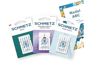 SCHMETZ | 11 Aghi per macchine da cucire | Jersey Set | Jersey / Super Stretch / Doppio Stretch | Assortito | Incluso 1 ago-ABC