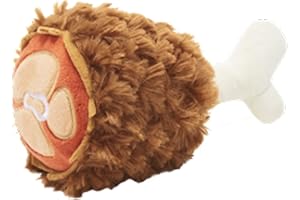 Barkbox Bark Tavern Turkey Leg Plush Dog Toy, Furry Brown with Bone