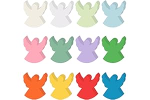 MIXTEACH 360 Pcs Angel Cutouts Paper Angel Shapes Christmas Angel Shaped Cut Outs Assorted Color Paper Angel Die Cut for Christmas Winter Celebration Decor Kids Bulletin Board Classroom Craft Projects