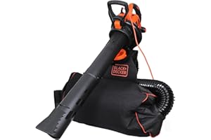 BLACK+DECKER souffleur de feuilles, aspirateur et broyeur 3-en-1 3000W avec sac à dos de collecte de 72 L, BEBLV300-QS