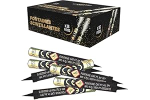 Lot de 36 Fontaines à Gateaux Scintillantes durée 60 Secondes pour Gateaux et Bouteilles de Champagne, Bougie lumineuse d'ambiance pour anniversaire 1 Minute - SPARKLERS CLUB®