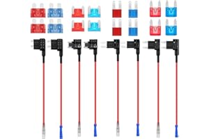 AUKENIEN Porte Fusible Voiture Adaptateur 4 Types Add A Circuit Prise Fusibles 12V Automobile Piggyback avec Standard Mini Micro Micro2 10A 15A Lame Fusibles pour Auto Moto Camion