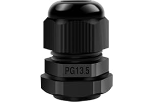 Hanibos 20 Stück Kabelverschraubung PG13.5 Einstellbar 6-12 MM Kabelverschraubungen Gelenke PG Verschraubung IP68 wasserdichte Kabeldurchführung Schwarz für Outdoor Garten Stromverteilerkasten