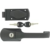 Zadi Serrure De Porte Extérieure Camping-Car Caravane - Noir Avec Cylindre Et Clés
