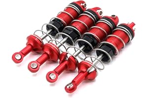 ZDingTech Upgrade Metal Shock Absorber Damper Upgrade Parts for MJX Hyper Go RC Car Parts,for MJX Hyper Go H16BM Parts Upgrade Hyper Go H16GT H16DR,16207 16208 16209 16210 H16H Parts (Red)