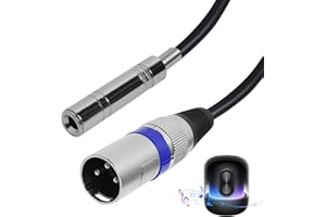 EuAcesry Cable XLR Jack, 30CM Adaptateur XLR Mâle vers Jack 6.35mm Stéréo Femalle Audio Prise 3 Broches Connecteur Câble, pour Hautparleur, Microphone, Amplificateur, Mixeur