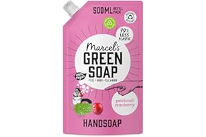 Marcel's Green Soap - Hand Soap Refill Patchouli & Cranberry - Handwash Dispenser Refill - 100% Eco friendly - 100% Vegan - 97% Biodegradable - 500 ML