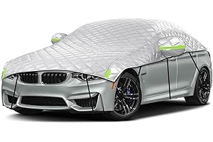 PZLYGHK Autoabdeckung Winter, Auto Halbgarage, Auto Abdeckplane Wasserdicht, Verdickte Hagelsichere Autoabdeckung Mit Reflektorstreifen