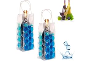 COLDCHILL Bolsa de vino de hielo, enfriador de botellas de vino para champán rojo y blanco o espumoso, soporte de refrigeración de gel
