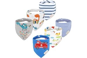 Yafane 6 Bavaglino Neonato Cotone Bavaglini Neonata Bandana Bavaglino Pappa Bambino Drool Panno Per Ruttino Ultra Assorbenti da 0 a 24 Mesi