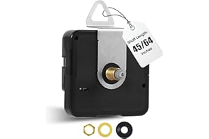 DEEWISH Mouvement d'horloge à quartz de rechange à piles, pièces d'horloge murale pour le bricolage (longueur totale de la tige de 117/162,6 cm, aiguilles non incluses, série DW-5168)