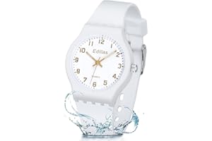 Edillas Kinderuhr Analoge Jungen Mädchen Armbanduhr wasserdichte Leicht zu Lesen Zeit Weicher Riemen Armbanduhren Geschenk für Kinder