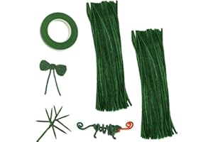 AVRUYPI 200pcs Coiffez à Votre Façon, Tiges Fleurs Artificielles, Tige Fleur, Scotch Fleuriste, DIY Travaux Manuels Floraux, Livré avec du ruban adhésif pour fleuriste