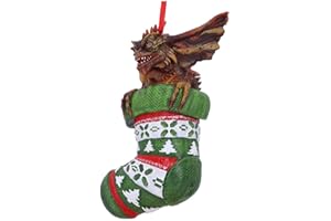 Nemesis Now Gremliny irokez w pończochach wiszący świąteczny dekoracyjny ornament 12 cm, żywica, zielony, oficjalnie licencjonowany towar Harry Potter, odlewany w najlepszej żywicy, fachowo ręcznie