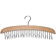 Porte-ceintures En Hêtre Et Chrome Zeller Present - 43 X 18 X 6 Cm, Tient 12 Ceintures - Range-ceinture Pour Armoire, Pratique