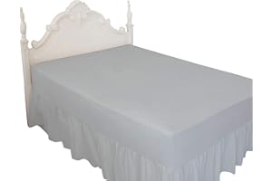 STERLING MILL LUXURY PERCALE 200 THREAD COUNT EXTRA DEEP FITTED VALANCE SHEET (Silver, Super King)