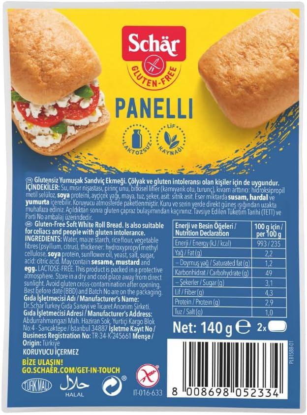 Schär Panelli Glutensiz Sandviç Ekmek 140gr