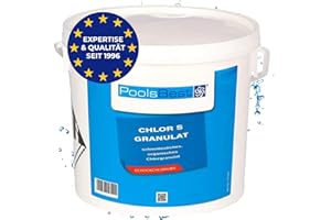 PoolsBest 5kg Chlor S Granulat I schnelllösliches Chlorgranulat-Pulver mit 56% organischem Aktiv-Chlor I Schnellchlor-Granulat zur Poolreinigung I pH-neutrale Stoßchlorung & Schnelldesinfektion