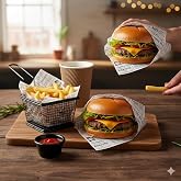 50 Adet Retro Gazete Desenli Ambalaj Kağıdı - 35x25 cm Yağ Ge&ccedil;irmez Sandvi&ccedil; ve Burger Kağıdı - Gıda ile Temasa Uygun Kraft Fı