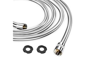 BIBYKIVN Wąż prysznicowy 2 m – wysokociśnieniowy wąż prysznicowy z PCW, gładki wąż prysznicowy z podwójną ochroną przed przekręceniem, elastyczny i odporny na zginanie wąż prysznicowy, wąż prysznicowy z