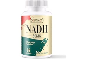 COUTIHOT NADH 50 mg Plus CoQ10 200 mg, NADH Capsules - Energy and Fatigue Support, ATP Production - 60 Counts for 60-Day Supply