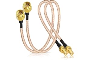 Bingfu Cavo SMA Prolunga Antenna 4G 5G 30cm SMA Maschio a Femmina Montaggio su Paratia RG316 Cavo Coassiale per Modem Router 4G LTE Radio Ham Ricevitore RTL SDR Dongle USB, 2 Confezioni