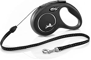flexi Laisse rétractable classique, noir, petit, 5 m