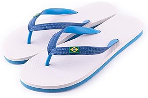 R-ISLAND Tongs pour hommes, tongs, logo brésilien, adulte, idéal pour la maison, la plage, la piscine.