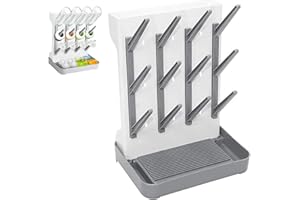 BAISHUWU Rastrelliere Asciuga Biberon, Bottiglia Stendino Scolabiberon, Rastre-lliere Asciuga Bib-eron con Puntoni Rimovibili, Stendibiancheria Per Bibe-ron, Rastrelliera Asciuga B-iberon Multifunzionale