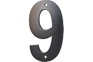 THIRARD - Chiffre 9 à Visser - Alliage Métallique - Extérieur - Idéal pour Numéro de Maison et Boîte aux Lettres - Résistant aux Intempéries - Hauteur 80 mm - Noir