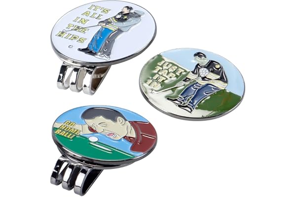 Hoite 3 stycken golfbollmarkörer, magnetisk hattklämma för män och kvinnor för handskar, hattar, väskor, kepsar, midjeväskor