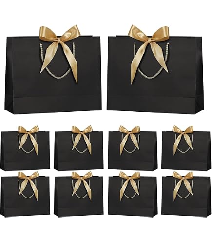 Bolsa De Papel De Regalo De Cinta Con Asas De Lazos, Decoración De Boda, Fiesta, Despedida De Soltera, Bolsa De Ropa Para Joyas, 10 Uds