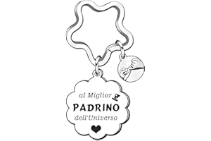 VZIUYTRE Regalo Portachiavi Regalo del Padrino Regalo Portachiavi del Padrino “Al miglior PADRINO dell'universo” Idea Regalo Giorno di Pasqua Battesimo Miglior Padrino