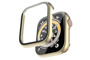 Miimall Etui kompatybilne z Apple Watch SE Series 6/5/4 40 mm 44 mm osłona ekranu, gładka metalowa ramka, etui ochronne HD, folia ze szkła hartowanego, wszechstronna osłona ochronna do iWatch 44 mm/40