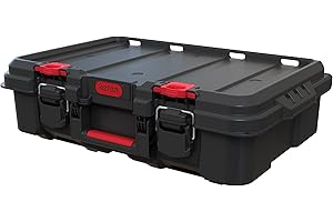 Keter Stack n' Roll Modular DIY Power Tool Storage Case, Stackable, Lightweight, Durable, Water Resistant, Black