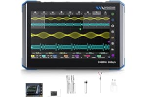 MICPOINTIK Oszilloskop, DPOS350P Tragbares digitales Oszilloskop, 350MHz Bandbreite, 2-Kanal-Signalgenerator, integrierter 50-MHz-Signalgenerator, professionelles Oszilloskop-Kit