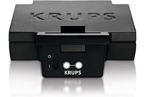 Krups FDK Iconic Sandwichmaker, 850 W, keramiska non-stick plattor, ikonisk design, vertikal förvaring, lätt att använda, svart, FDK461