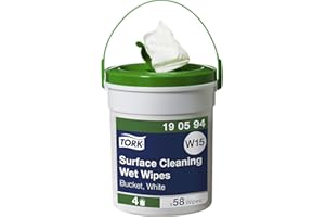 Tork Prem.Wet cleaning wipes, 1-plywhite,16mx27cm,case 4 buckets/58 sheets