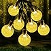 Produktbild Solar-Lichterkette für den Garten von Lunalife, Outdoor Wasserdicht Lichtkugeln Erweitert 6,4 m 30 LEDs 8 Modi Kristallball, Premium-Ambiente Dekorative Beleuchtung für Terrasse, Weihnachtsparty, Zaun, Hochzeit, Rasen, Landschaft, Haus, Festtage, Weihnachtsbaum, Hof (Warmweiß)